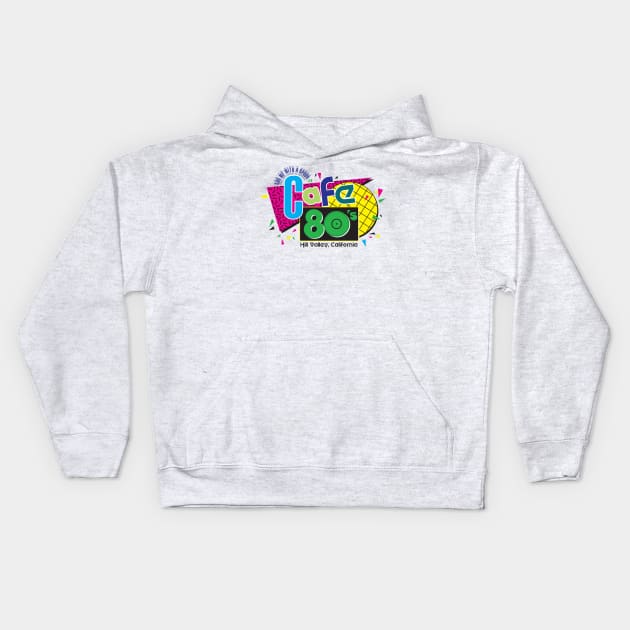 Cafe 80s Kids Hoodie by MindsparkCreative